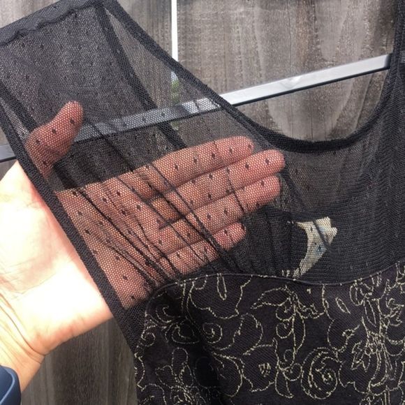 111. FREE PEOPLE DRESS black & Gold NWT - Picture 14 of 14